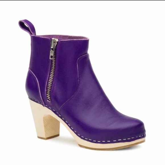 Swedish Hasbeens Shoes - Swedish Hasbeens Zip It Super High Clog Booties 39